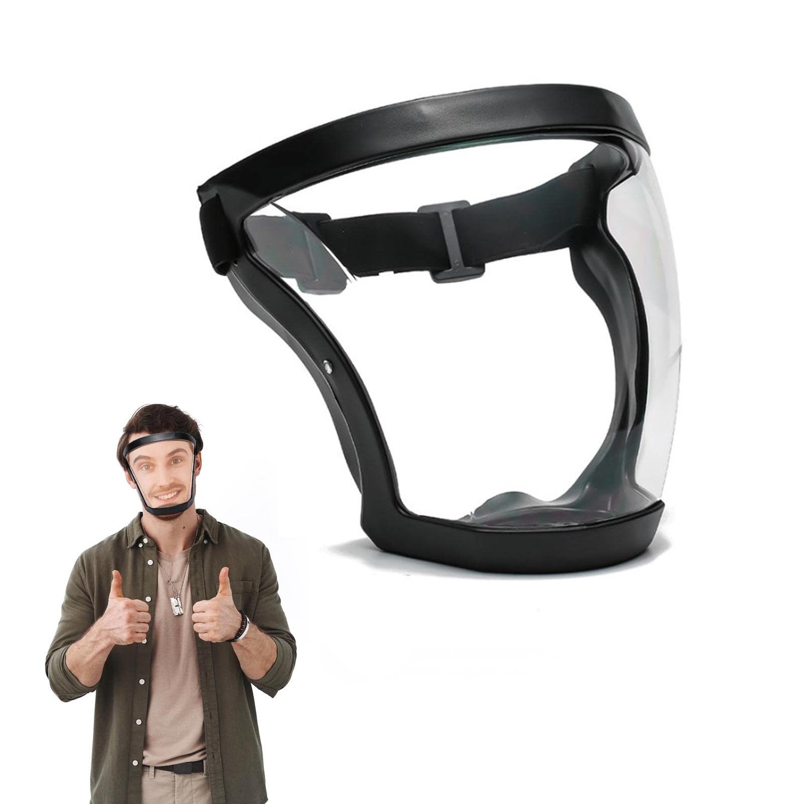 Scudo Facciale Trasparente Anti-Appannamento | Maschera Protettiva Riutilizzabile | Protezione Completa Viso - Foto 8