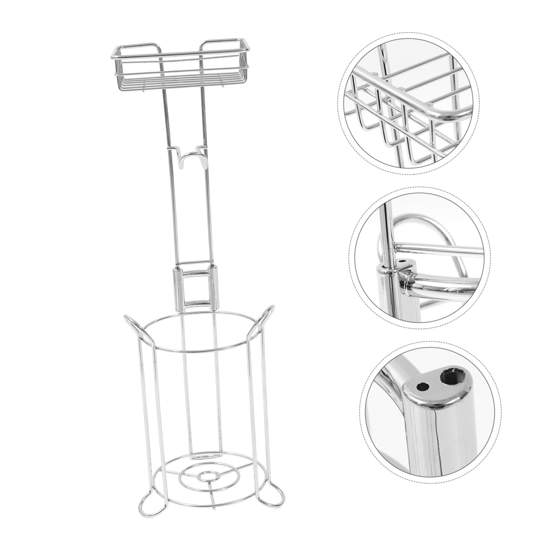 VILLCASE 1Juego Soporte Higiénico Sin Clavos con Estante De Almacenamiento De Hierro Organizador para Cuarto De Rack De Almacenamiento para Papel y Accesorios