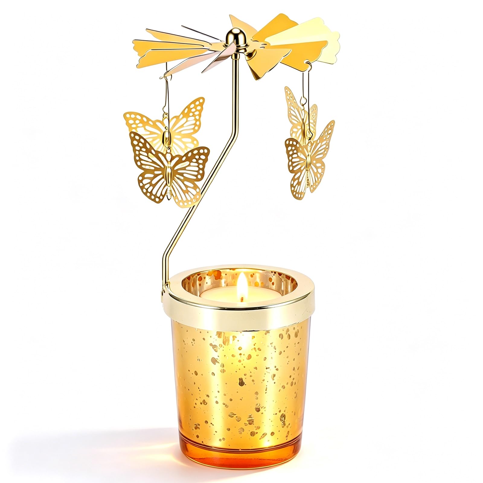 Rotating Carousel Tea Light Holder with Spinning for Gifts Decoration