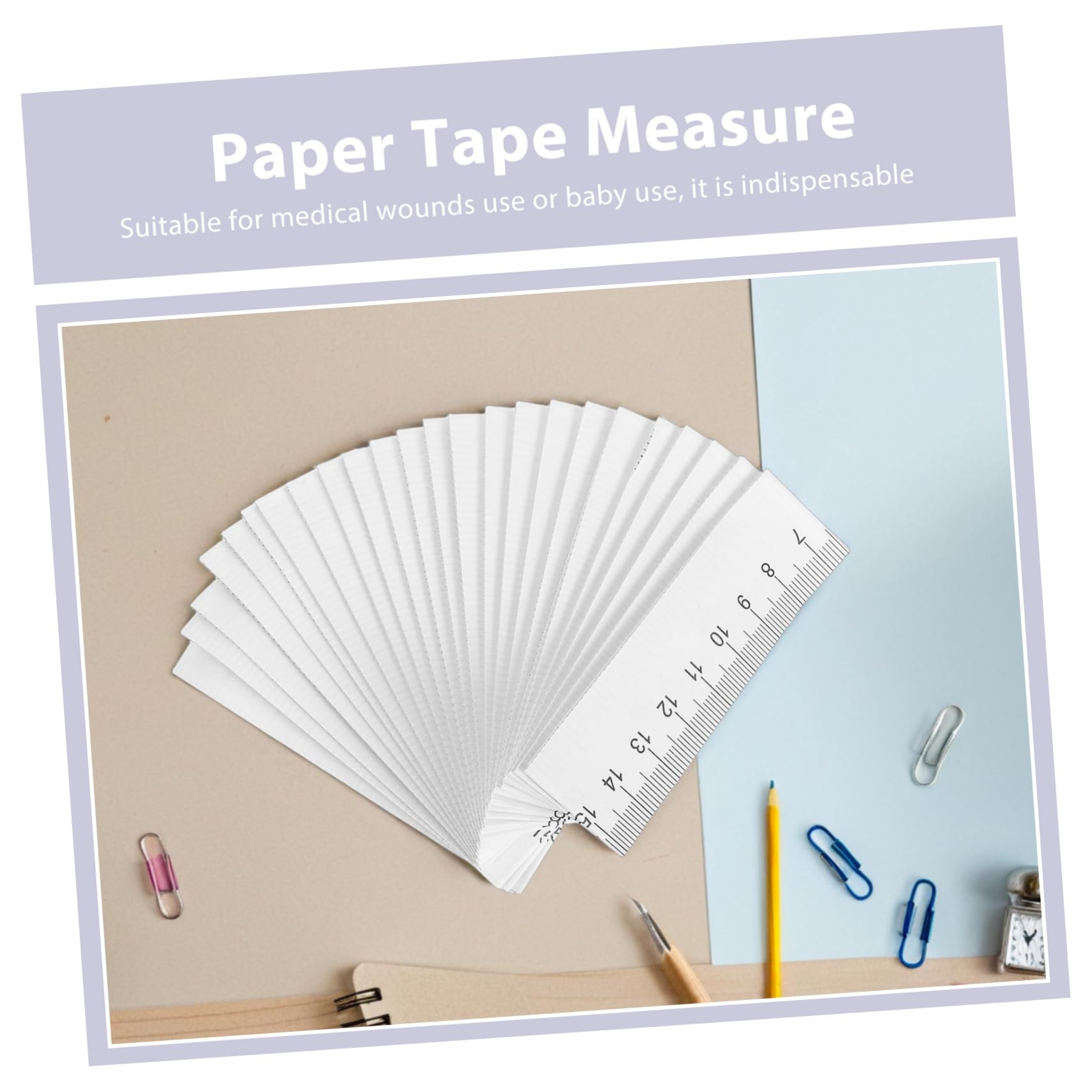 Tofficu 10 Set Di Nastro Biadesivo Resistente Confezione Da 50 Pezzi Nastro Di Carta Per Misurazione Righello Di Misurazione Per Il Corpo Del Bambino 100 Pezzi * 10