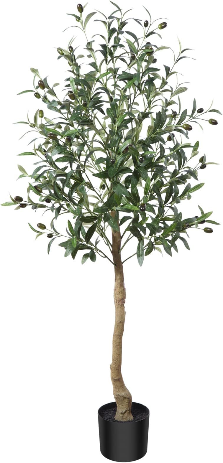 CROSOFMI Artificial Olive Tree Plant 4 Feet Fake Topiary Silk Tree, Perfect Faux Plants in Pot for Indoor Outdoor House Home Office Garden Modern Decoration Housewarming,1Pack