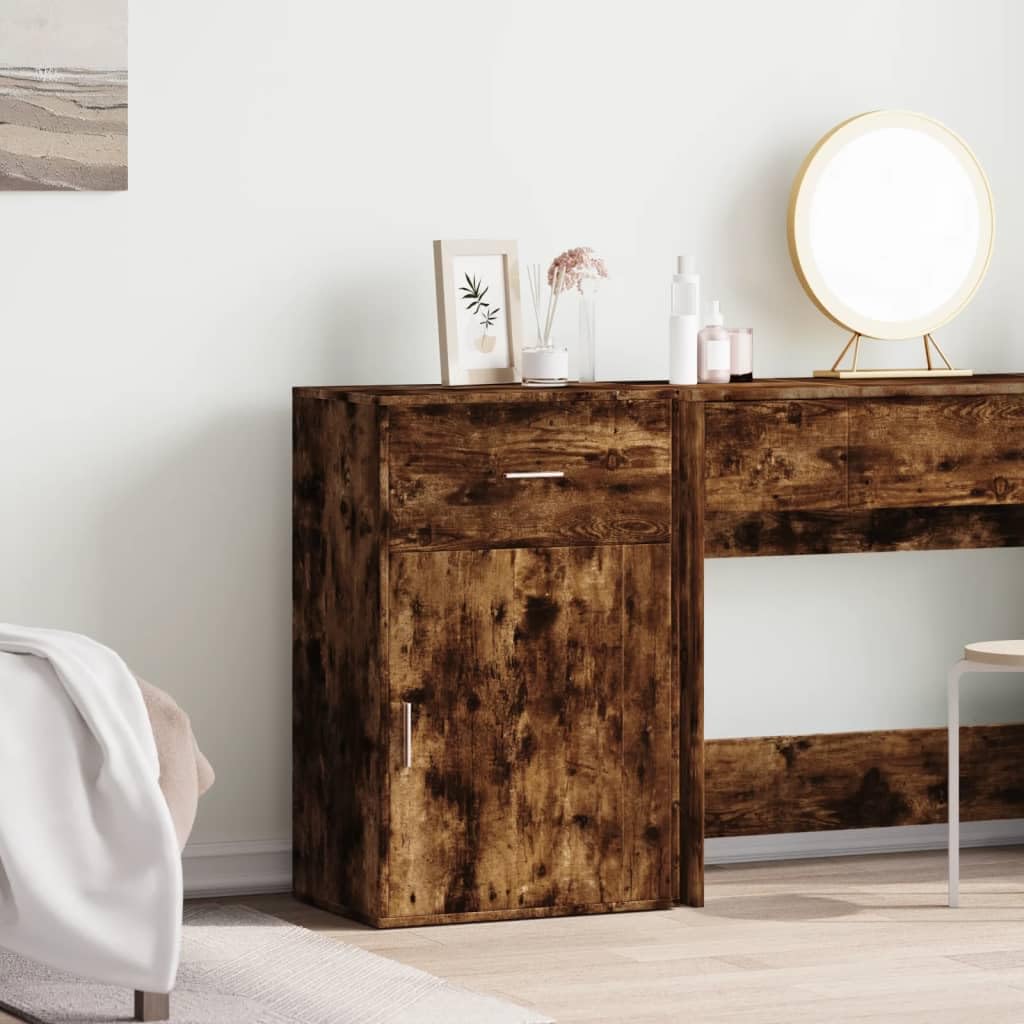 Mobile in legno con cassetto e 2 scomparti, organizer moderno per soggiorno, ufficio, balcone, 56,5 x 39 x 90 cm