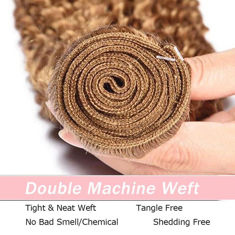 Honey Blonde Bundles Human Hair Loose Deep Wave 20 22 242 Inch Brazilian Virgin Remy Hair Honey Blonde Bundle Hair Weave Extensions For Black Women Color 27