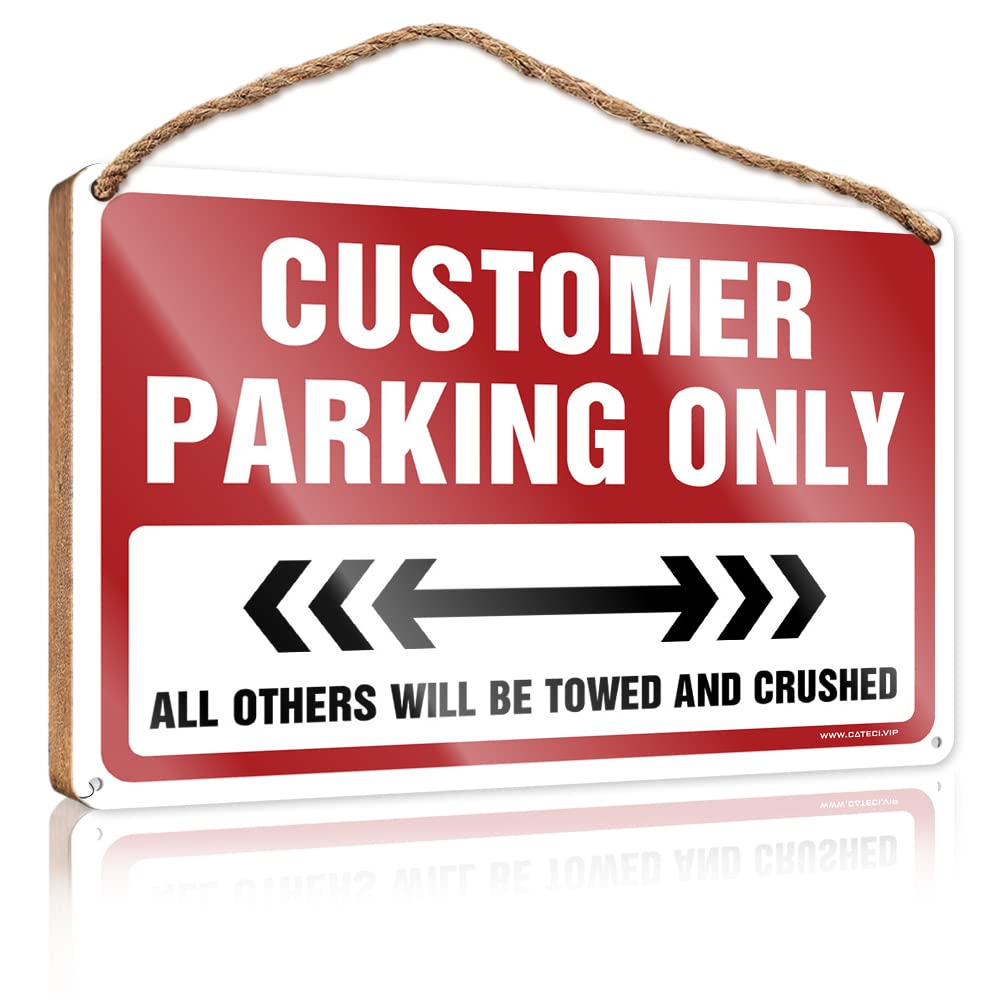 Door Signs Decorations Customer Parking Only Wooden Sign Summer Gifts Bathroom Decor Wall Art (Size : 20X30CM)