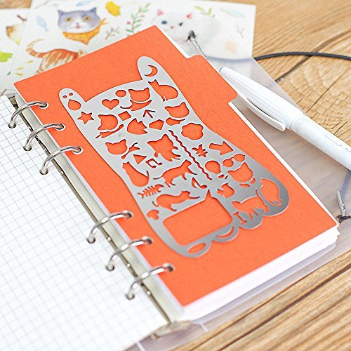 Moe Cat Templates, JoyTong Drawing Journal Bullet Planner Stencil