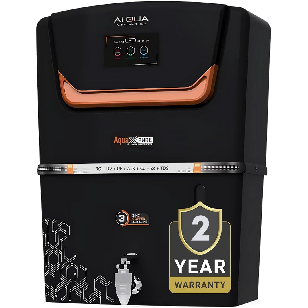 AquaXpure Water Purifier RO+UV+UF with Copper & Zinc | 12L Storage Tank & TDS with Taste Controller | 2 Years warrenty with Free Installation & Visit Charges. (AI Black)-image-37