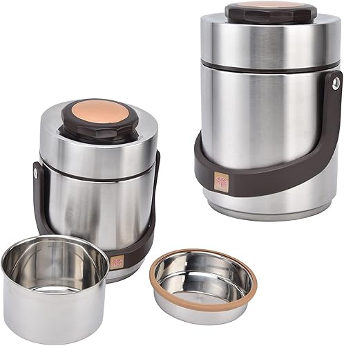 Miniatura 8 de Lonchera de 50.7 fl oz, contenedor portátil de acero inoxidable aislado al vacío, para almacenamiento de alimentos fríos y calientes, para adultos