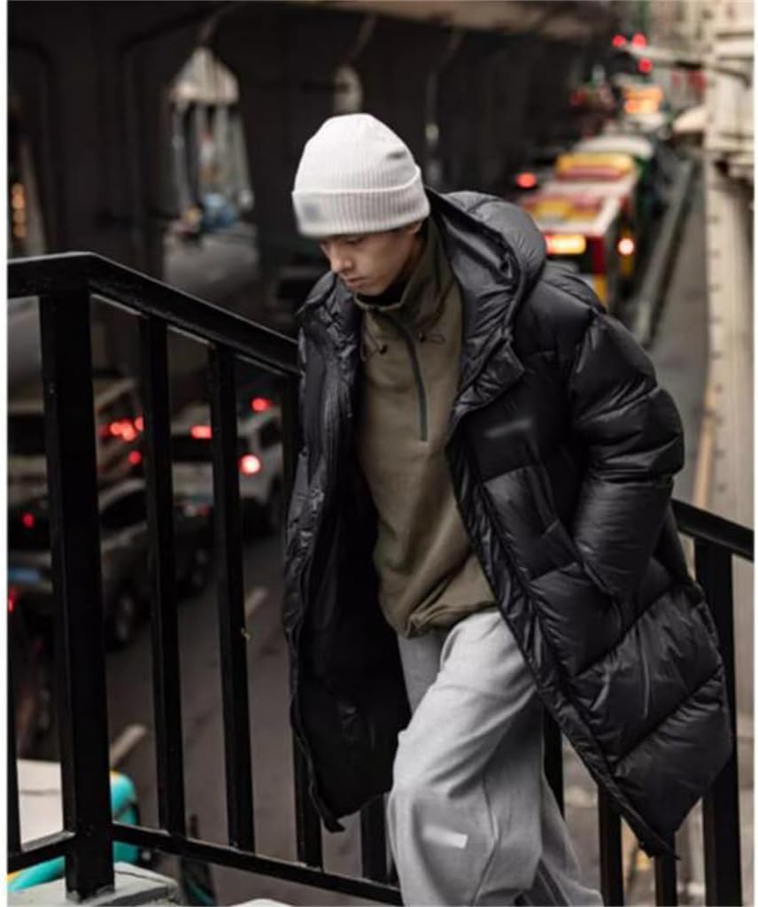 VIDI Hooded Down Jacket Male Long Winter Thick Brand Casual Lovers Coat