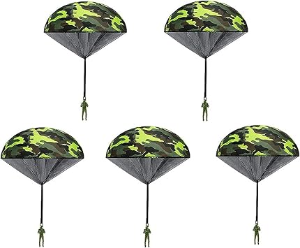 5 Packs Parachute Men Tangle Free Outdoor Flying Parachute Men Toys Hand Throwing Watching Landing Toy No Battery Flying Army Parachute Toys Army Green