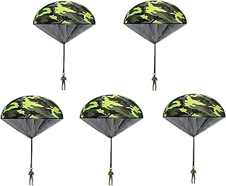 5 Packs Parachute Men Tangle Free Outdoor Flying Parachute Men Toys Hand Throwing Watching Landing Toy No Battery Flying Army Parachute Toys (Army Green)