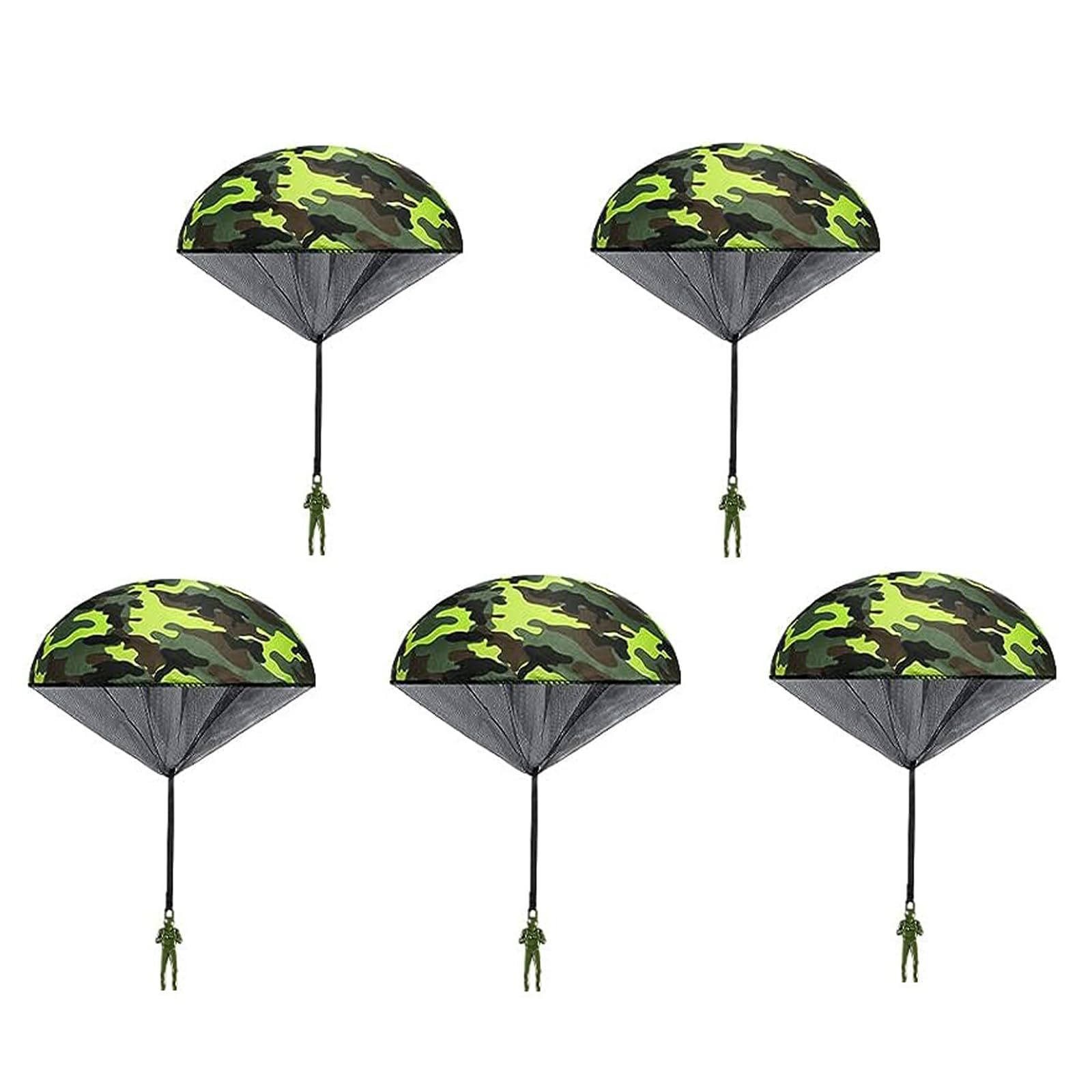5 Packs Parachute Men Tangle Free Outdoor Flying Parachute Men Toys Hand Throwing Watching Landing Toy No Battery Flying Army Parachute Toys(Army Green)