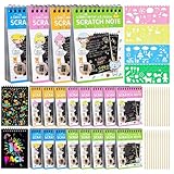 Tucorresi Juego de 16 Cuadernos de Arte para Rascar a Granel, Papel para Rascar, Papel para Rascar Arco Iris con 4...