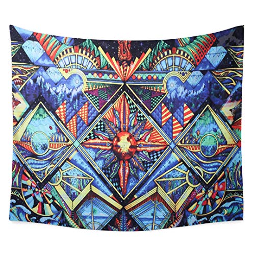 YANGDD Tapisserie murale indienne soleil lune à suspendre au mur style hippie tribal folk à suspendre au mur de pique-nique drap de plage Couverture de plafond décorative -150 x 130 cm Cover