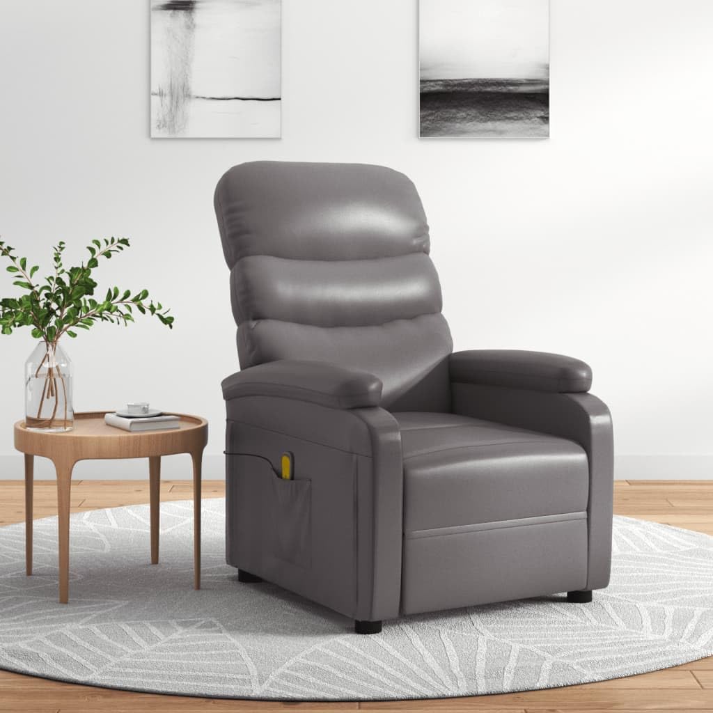 Fauteuil de massage pour soulager le dos avec télécommande et assise inclinable en similicuir