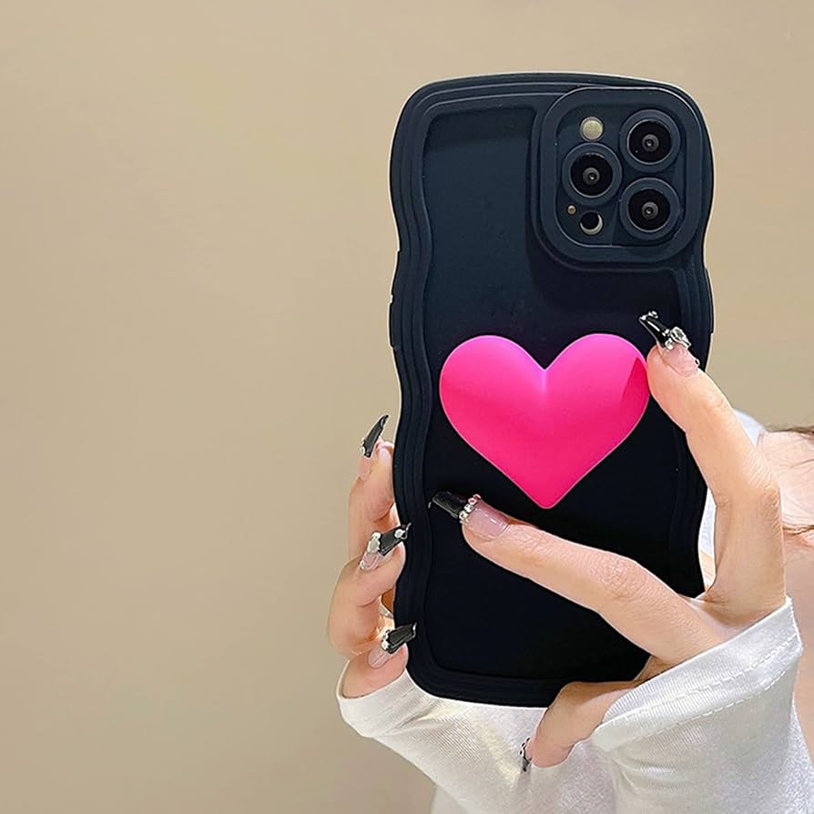 YWYUHE Black Heart Phone Case Compatible with iPhone 14