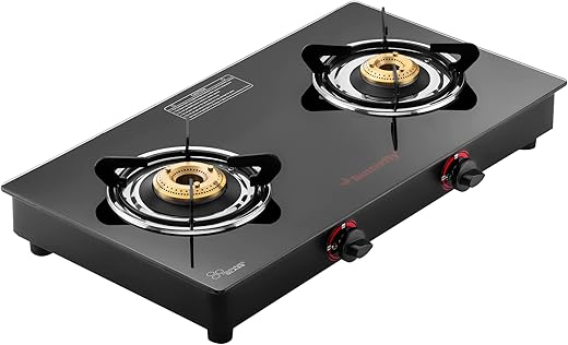 Butterfly Rapid 2 Burner Glass Top Gas Stove | Auto Ignition | Scratch Resistant Toughened Glass | Brass Burners | Skid-proof Legs | 1 Year…