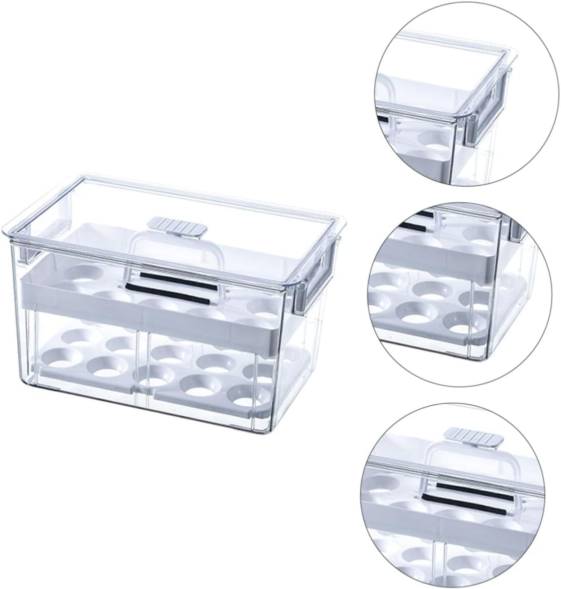 1pc Refrigerator Storage Organizer Bin Lid Separate Compartment Design Easy Access Handle Fridge Keeper for Freshness and Convenience