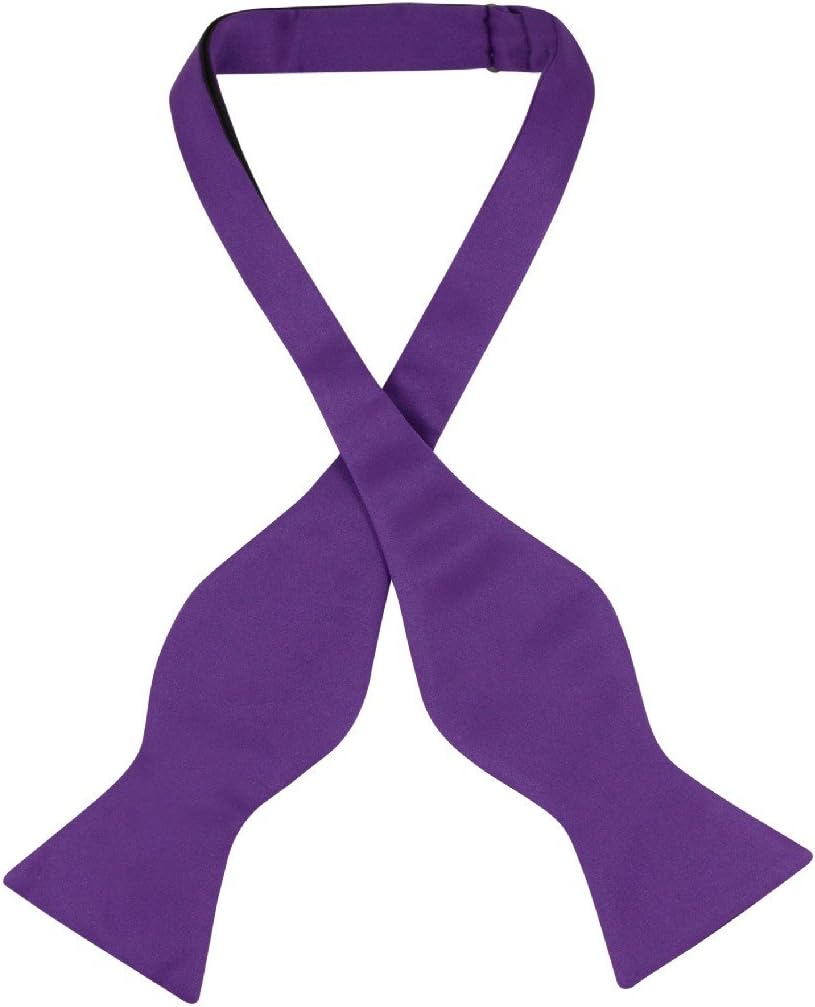 Vesuvio Napoli SELF TIE Bow Tie Solid PURPLE INDIGO Color Men's BowTie