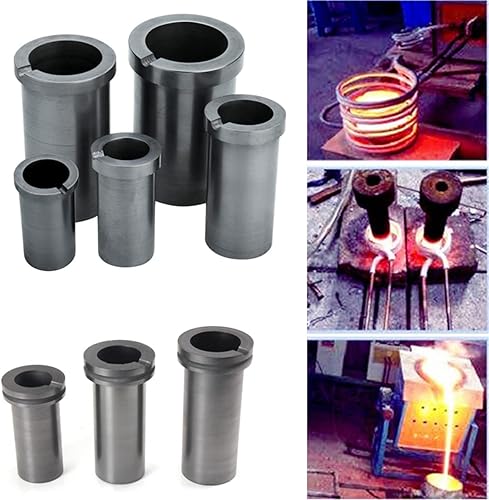 Miniatura 6 de Crisol de grafito, crisol de grafito de alta pureza de 2.2 lbs, oro de alta temperatura y plata de fundición de chatarra horno de fundición de molde