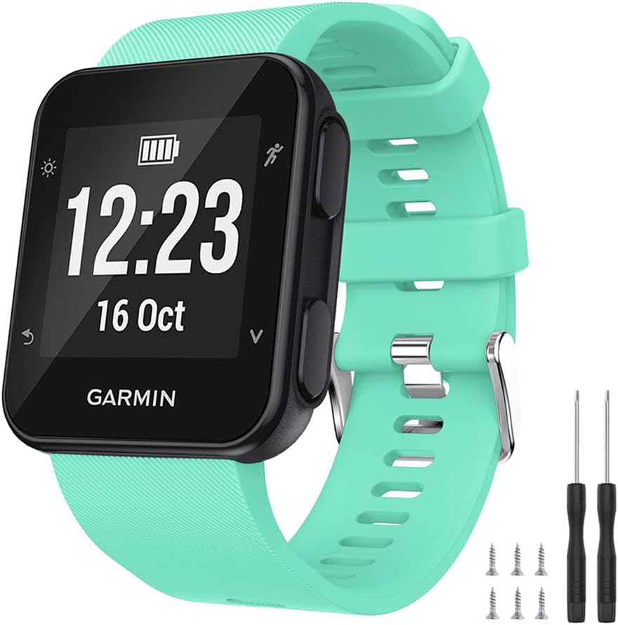 Watbro Band Compatible with Garmin Forerunner 35, Soft Silicone Watch Band Replacement Strap, for Garmin Forerunner 35 Smart Watch, Fit 5.11-9.05 Inch (130mm-230mm) Wrist