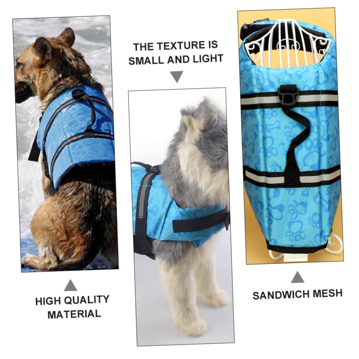 Balacoo Vest Reflective Swimwear for Pets Lightweight Portable Lifesaver for Training Water Activities at Beach Pool Boating Compact with Heavy Duty Ring Hook