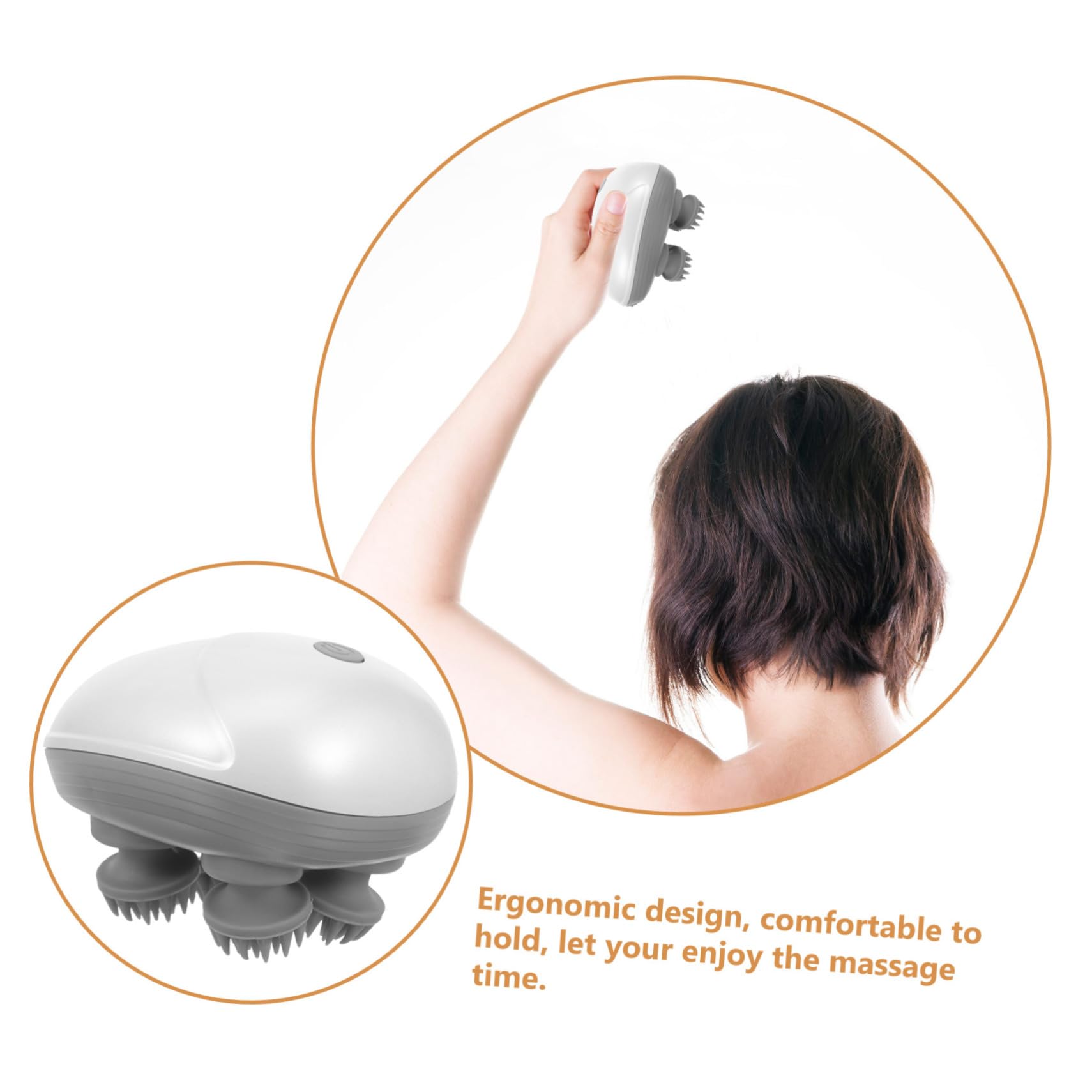OUNONA 2 Set Massaggiatore Elettrico per Portatile Massaggiatore per Capelluto Design Ergonomico e Leggero Stimolatore Manuale per Cervicale e Capillare Sicuro e Facile Usare