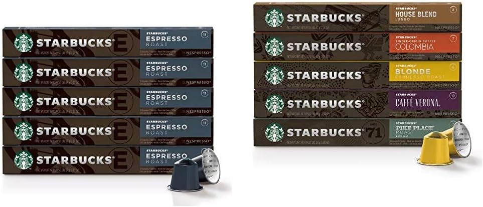 Starbucks by Nespresso Dark Roast Espresso (50-count) + Starbucks by Nespresso Variety Pack (50-count) Coffee Capsules
