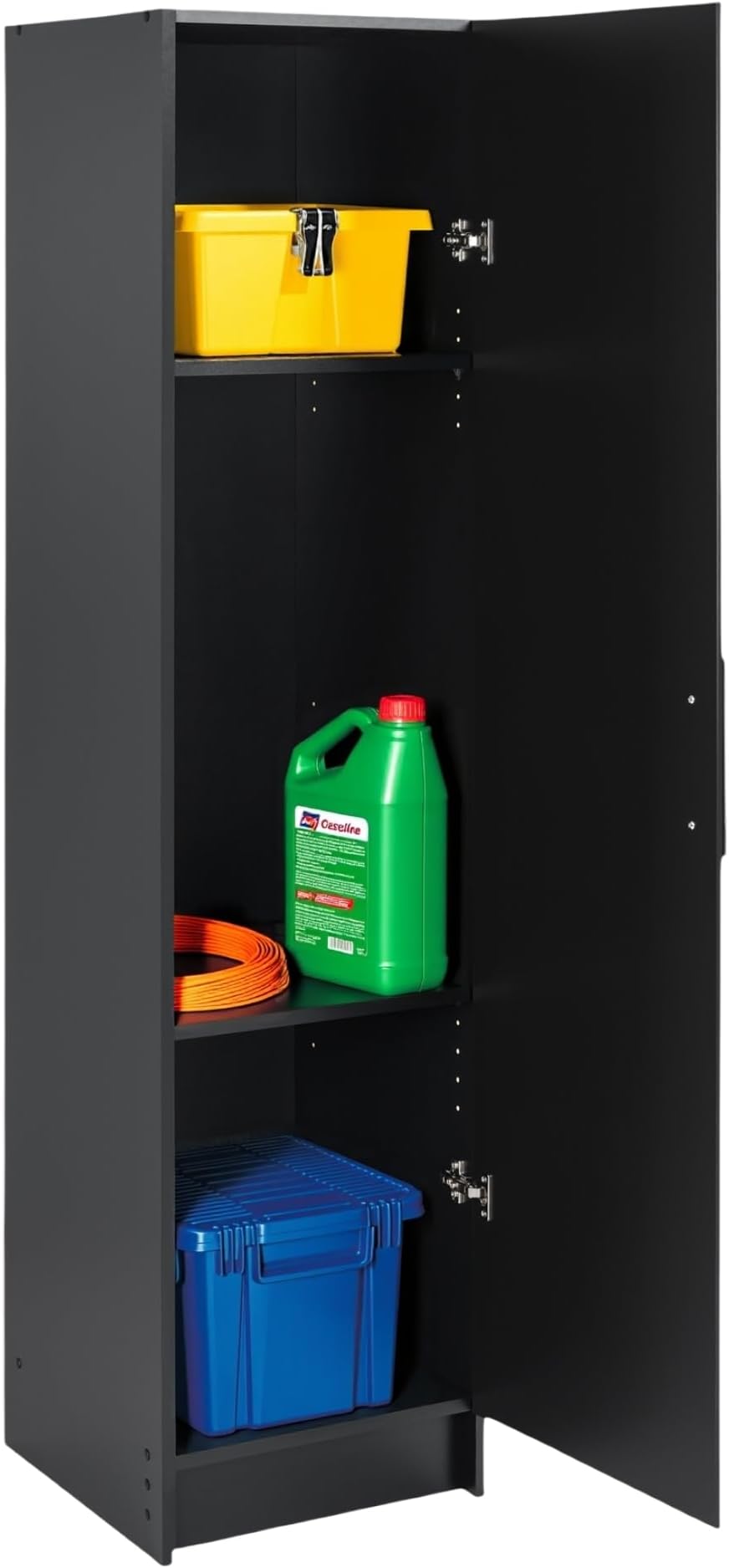 Prepac Elite 65 in. Engineered Wood Narrow Storage Cabinet in Black