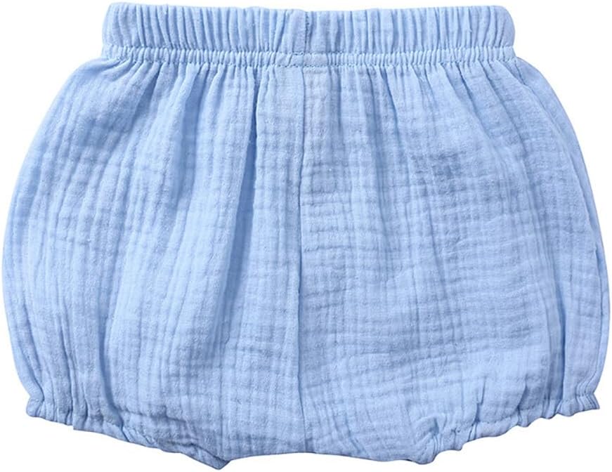 HAOLUKI Baby Girls Boys Bloomers Newborn Toddler Kids Unisex Cotton Linen Shorts Solid Color Cute PP Pants