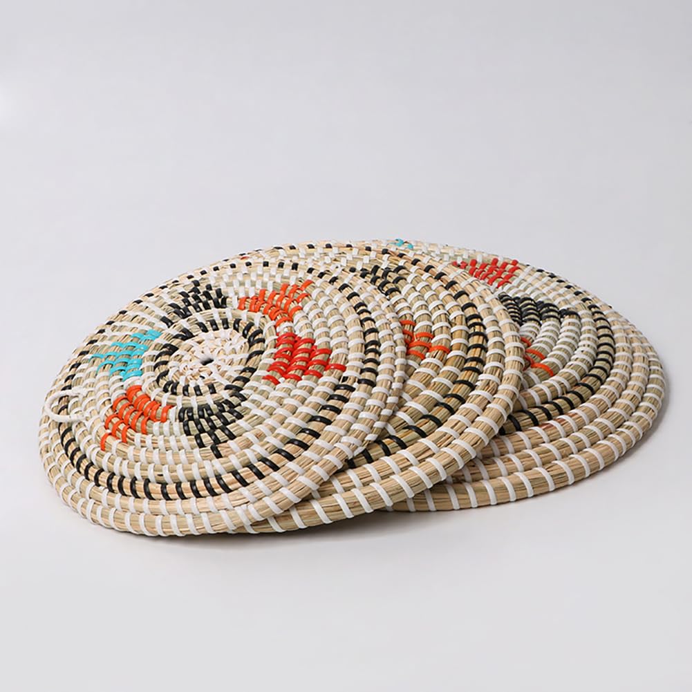 EFLALYHG Decoración de Pared con Cesta Tejida Colgante, Decoración de Pared Bohemia Tejida a Mano, Cesta de Hierba Marina Colgante de Pared, Cesta Tejida de Mimbre Colgante, Cesta Africana