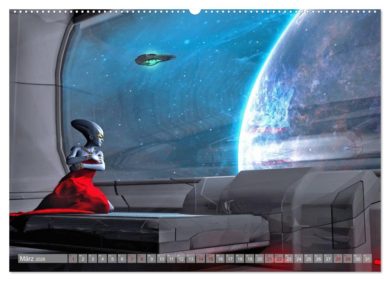 Science Fiction Visionen (hochwertiger Premium Wandkalender 2026 DIN A2 quer), Kunstdruck in Hochglanz: Ein neuer Science Fiction Kalender der fantastischen Art. (CALVENDO Kunst)