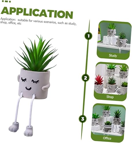 Miniatura 9 de ARTIBETTER 3 piezas suculentas en maceta, plantas suculentas de imitación de aloe, suculentas de imitación de plástico en maceta, plantas suculentas