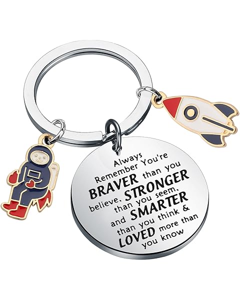 BNQL Astronaut Rocket Ship Keychain Gifts Space Lover Gifts Outer Space Gifts Astronaut Gift Keychain Spacemen Keyring