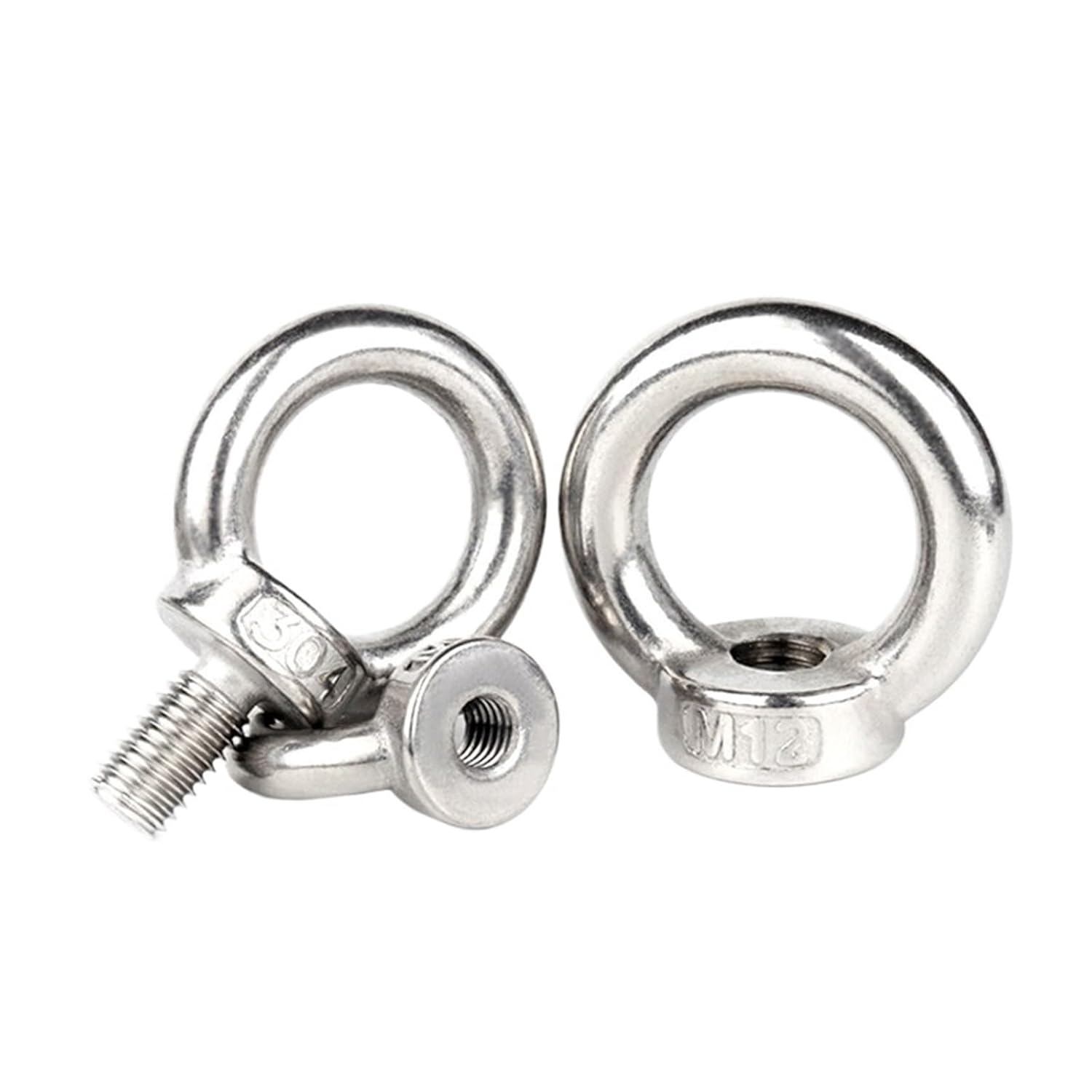 304 Stainless Steel Lifting Eye Nuts/Screw Ring Eyebolt Ring Hooking Nut Screws M3 M4 M5 M6 M8 M10 M12(Eye Nut,M10 x1pc)