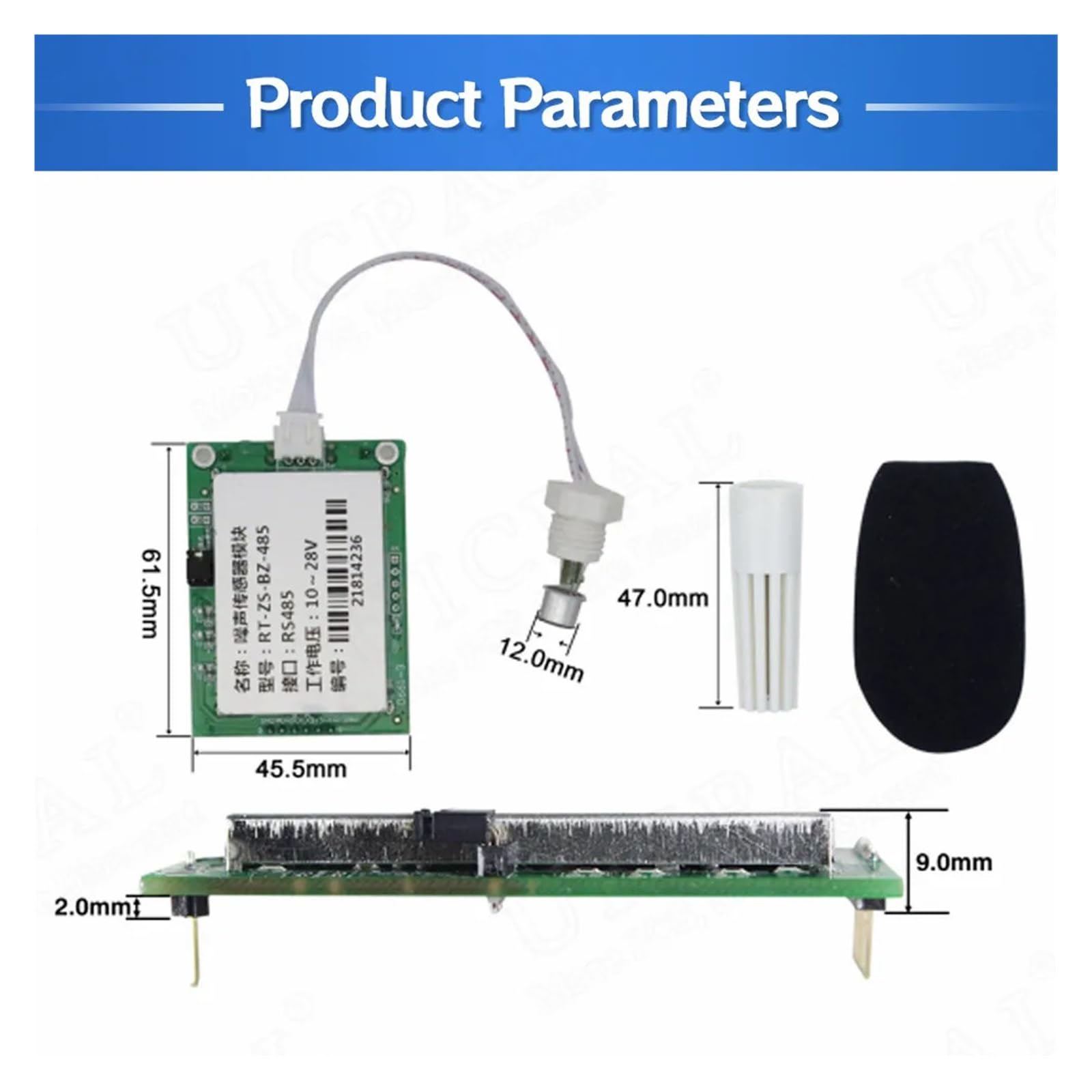 Noise Sensor Dezibel Meter Lärm Sensor Tester Sender Ausgang TTL RS485 0-3V 30-120dBA 20-12,5kHz Hohe Präzision | TTL-5V