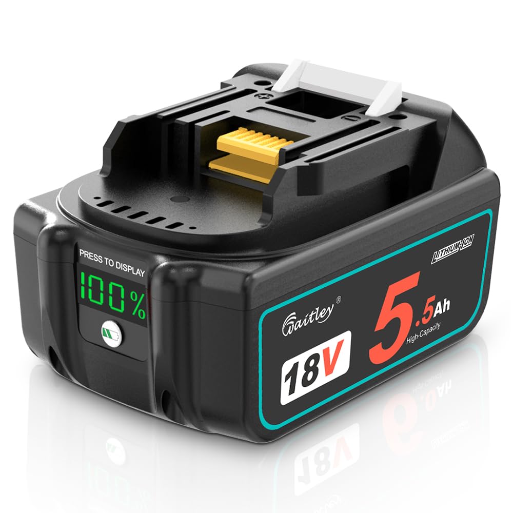 Waitley 5500mAh 18V akku für Makita BL1850 BL1860B BL1840 BL1830 BL1820B BL1815 – Kompatibel mit Makita 18V Elektrowerkzeugen