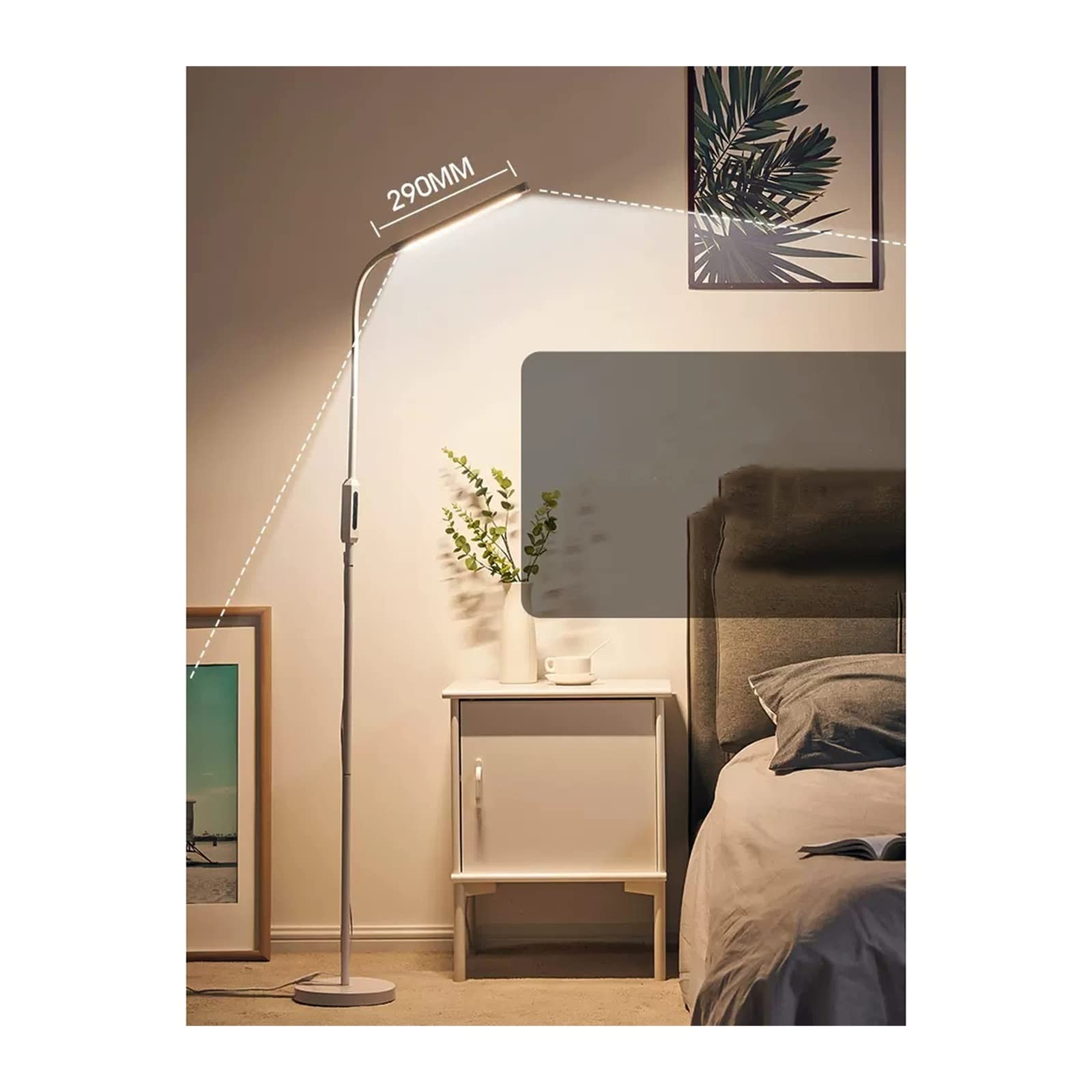 Lampa podłogowa do nauki czytania, salon, pionowa lampa Dekoracyjny(Czarny)
