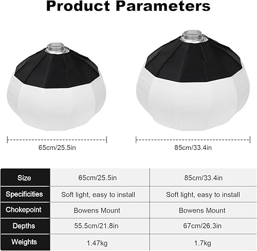 Miniatura 8 de Caja de luz de lartern de 33.5 pulgadas  33.5 in con soporte de luz resistente, caja de luz posterior de liberación rápida, modificador de luz suave