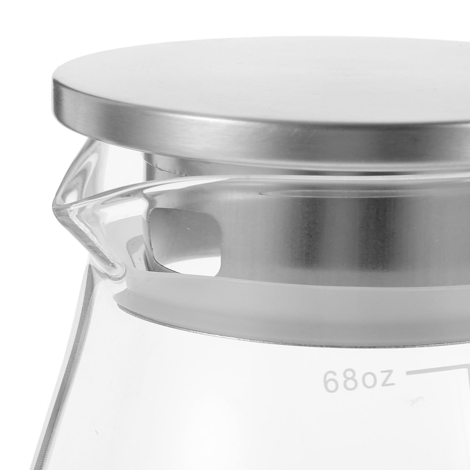 Großer Wasserkaraffe aus Glas 2000ml mit Deckel und Skala Elegante Glaskanne für Kalte Getränke Rutschfest für Zuhause und Partys