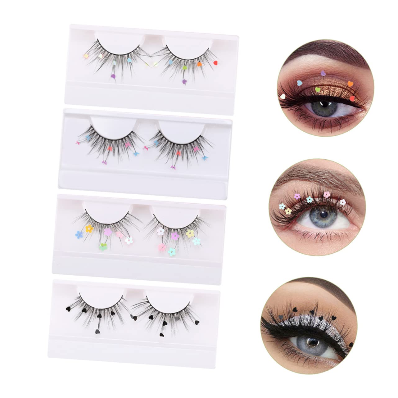 MAGICLULU 5 Set Di Ciglia Finte A Farfalla Glitterate Estensioni Per Ciglia Da Trucco Per Donne Aggiungono Fascino E Lunghezza 4 Paia*5