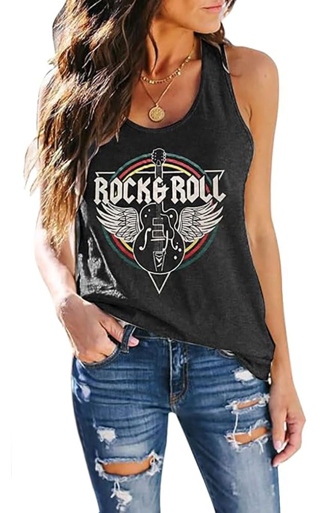 SAUKOLE Women's Sleeveless Tank Tops Yoga Workout Shirts Cute Printed Loose Fit Running T-Shirt