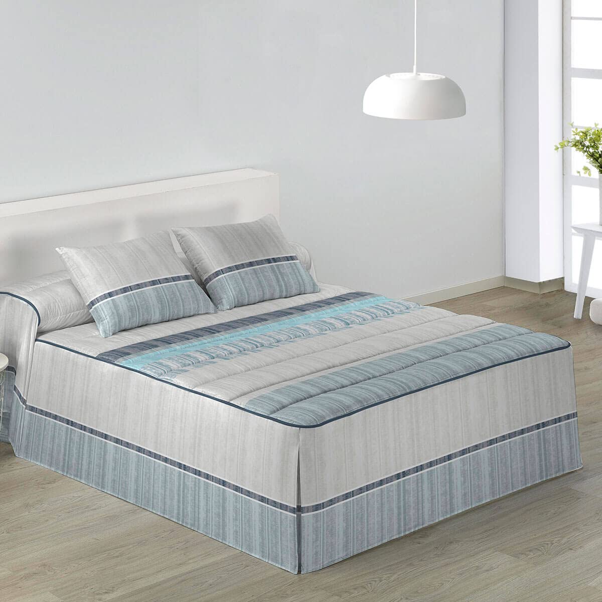 Lanovenanube Colcha edredón Bombay - Cama 135 cm - Color Azul