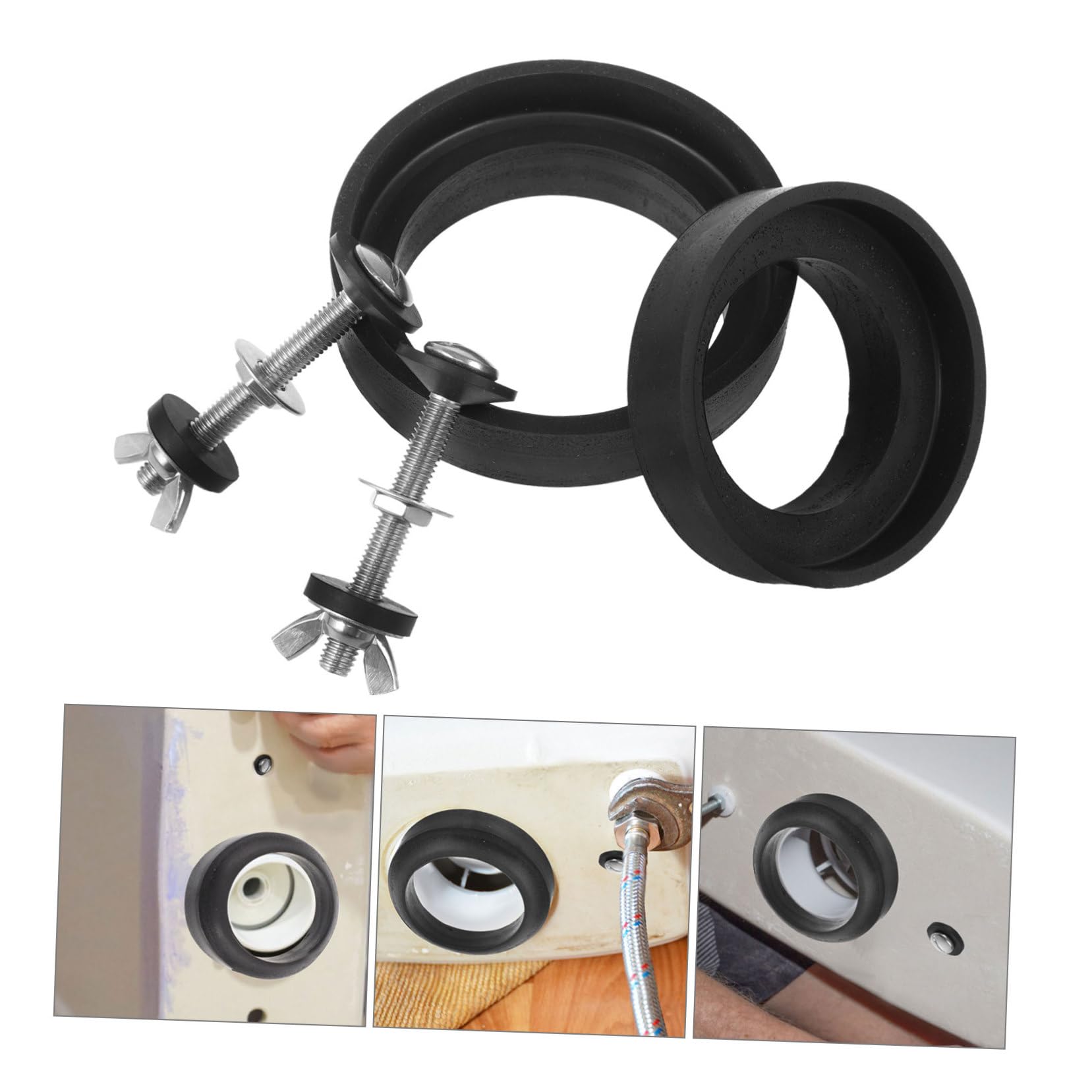 Artibetter 5ensembles Boulons De Réservoir De Toilettes Avec Joint Kit De Remplacement Pour Cuvette Wc Installation Facile Prévention Des Fuites Eau Accessoires Inclus
