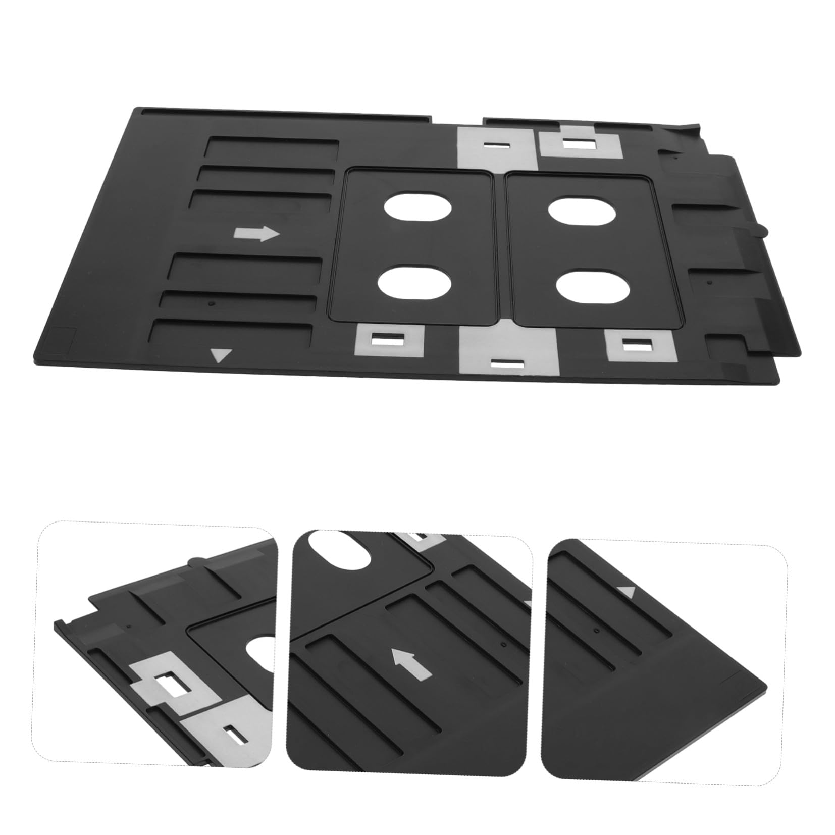 Vassoio in Pvc Nero per Carte Stampante, Resistente e Antiusura, Dimensioni 86x54 Mm, per Ufficio e Scuola, Accessorio Professionale per Stampa Tessere