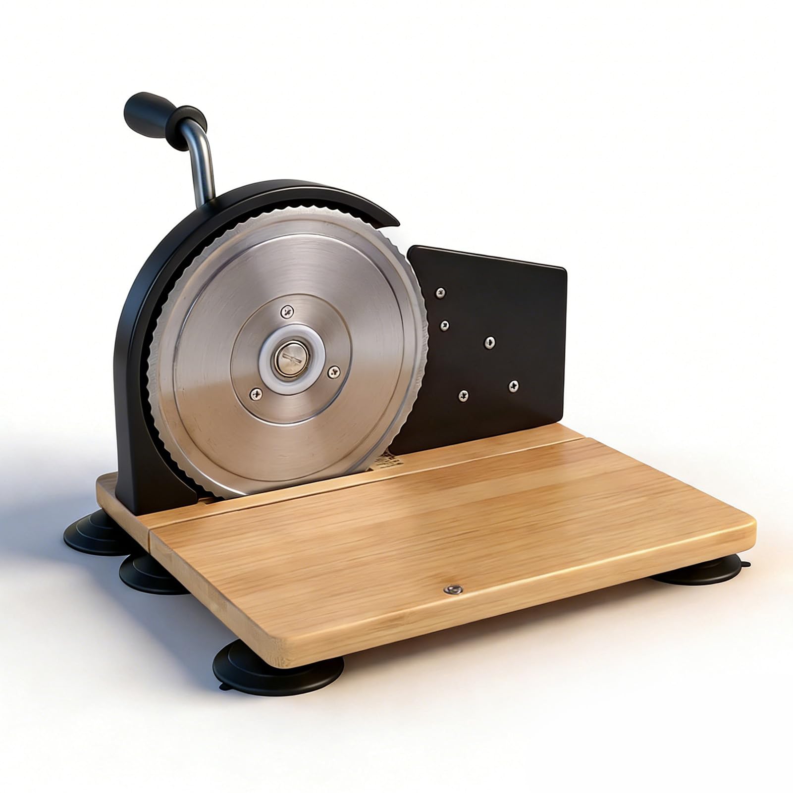 Vikye Cortadora de Pan Manual, Cortadora de Pan con Manivela para de Masa Madre Casero, Espesor Ajustable con Línea de Escala, Ventosa y Guía de Metal (BLACK)