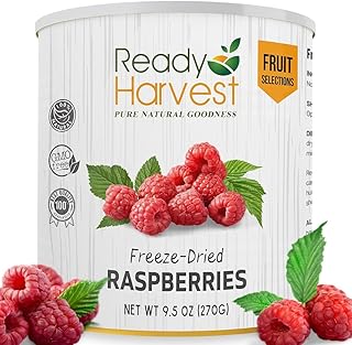 Ready Harvest Freeze Dried Food - Raspberries | Emergency Snacks | Long-Term Storage | #10 Can | 30-Year Shelf Life | Cans Filled to the Top