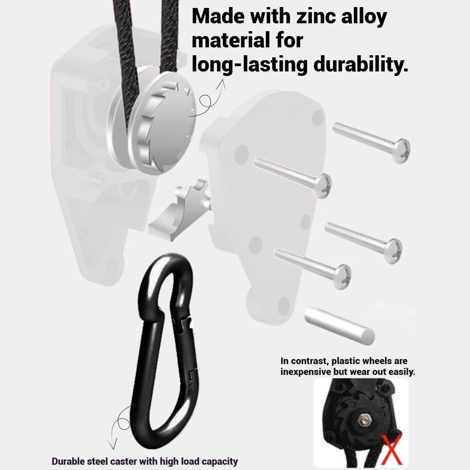 SevayCaptain 1/8 Inch Rope Tensioner, Rope Ratchet, Tent Rope, 150 lbs Load Capacity, Made of Zinc Alloy, Lightweight - Image 3