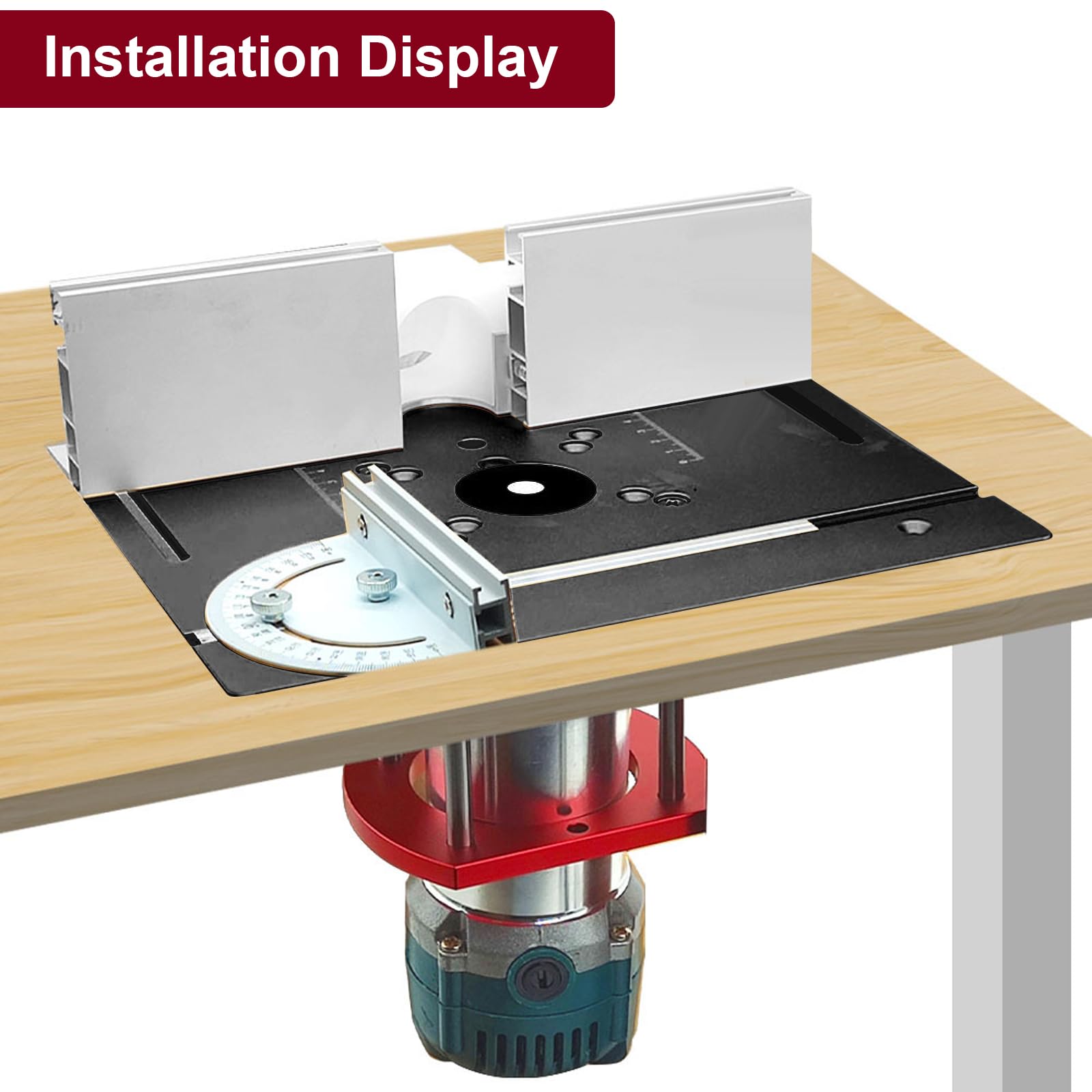 Banco da lavoro per fresatrice con sollevamento, fresatrice per legno, fresatrice verticale legno, banco fresa per legno, macchina universale per la pialla per legno da 64-66 mm, piastra alluminio