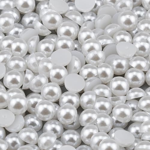 2000 piezas de perlas de 0.315 pulgadas para manualidades, perlas blancas de espalda plana, cabujón medio redondo, perlas de imitación de perlas de disponible en Yaxa Costa Rica