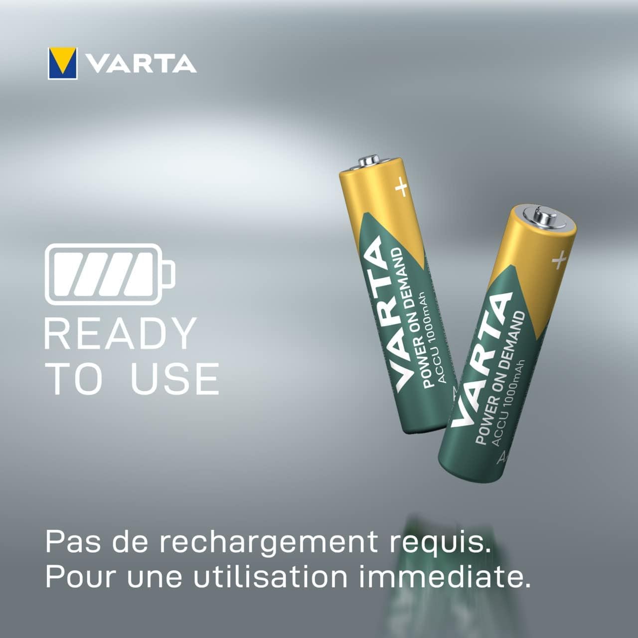 VARTA Piles AAA, rechargeables, lot de 16, Recharge Accu Power on Demand, batterie rechargeable, 1000 mAh Ni-MH, sans effet mémoire, préchargées, prêtes à l'emploi